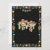 Chic Fiesta Mexican Twin Baby Boys Twins Dusche  Einladung (Rückseite)