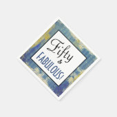 Chic Fifty & FABULOUS! 50. Geburtstag Blues Party Serviette (Ecke)