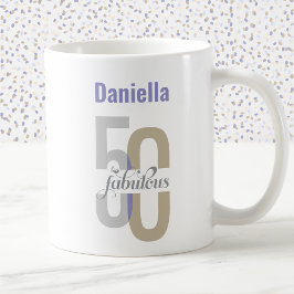 Chic Fifty & Fabulous 50. Geburtstag Personalisier Kaffeetasse