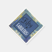 Chic Fifty & FABULOUS! Birthday Party Blue Denim Serviette (Ecke)