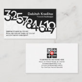 Chic Financial Numbers Wave Visitenkarte (Vorne/Hinten)