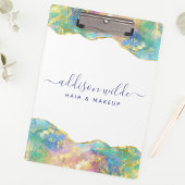 Chic Fire Opal Rainbow Gemstone Business Klemmbrett