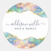 Chic Fire Opal Rainbow Gemstone Business Runder Aufkleber (Vorderseite)