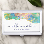 Chic Fire Opal Rainbow Gemstone Visitenkarten Dose<br><div class="desc">Chic Fire Opal Rainbow Gemstone Business Card Case. Ideal für einen Schönheitssalon,  einen Friseur,  einen Schminkkünstler oder Kosmetologen.</div>