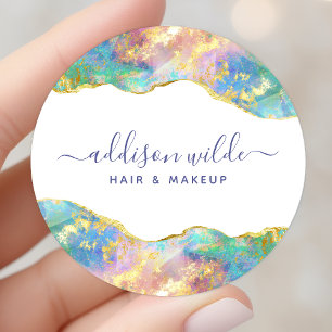 Chic Fire Opal Regenbogen-Edelstein Geschäft Runder Aufkleber