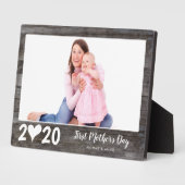 Chic First Mother's Day Heart Wood Keepake Foto Fotoplatte (Seite)