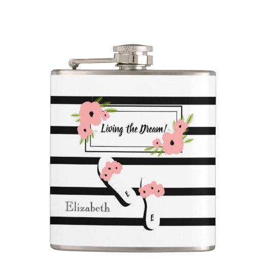 CHIC FLASK_ " LEBEND DAS TRAUM" _PINK FLACHMANN (Vorderseite)