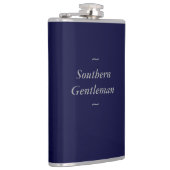 CHIC FLASK_ " südlicher Herr" GRAU AUF MARINE Flachmann (Rechts)