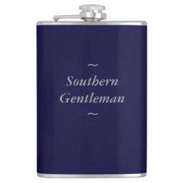 CHIC FLASK_ " südlicher Herr" GRAU AUF MARINE Flachmann