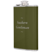 CHIC FLASK_ " südlicher Herr" GRAU AUF OLIVE Flachmann (Links)