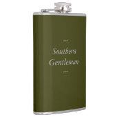 CHIC FLASK_ " südlicher Herr" GRAU AUF OLIVE Flachmann (Rechts)