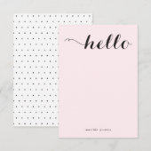 Chic Flat Note Name Hallo Stilvolle Pink Black Gir Dankeskarte (Vorne/Hinten)