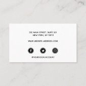 Chic Floating Script Kalligrafie soziale Medien Visitenkarte (Rückseite)