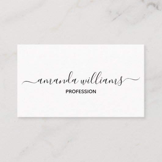 Chic Floating Script Kalligrafie soziale Medien Visitenkarte (Vorderseite)