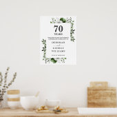 Chic Floral 70. Hochzeitstag Begrüßungszeichen Poster (Küche)