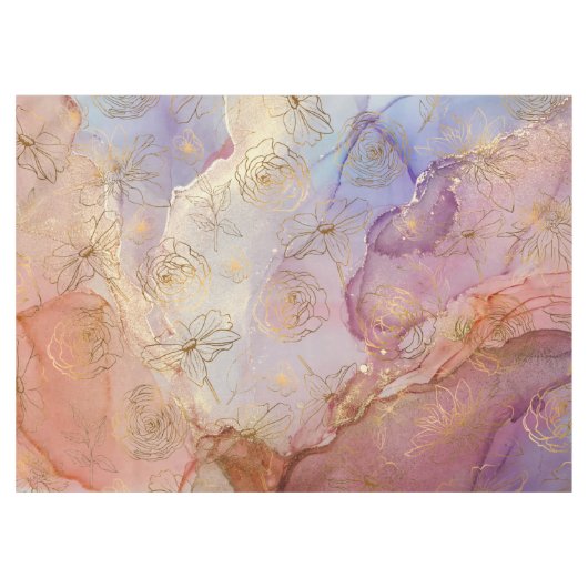 Chic floral Abstrakt Pastel farbige Tablette Tischdecke (Vorderseite (Horizontal))