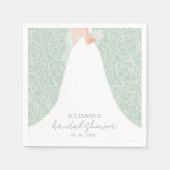 Chic Floral and Bridge on Pale Green Brautparty Serviette (Vorderseite)