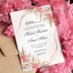 Chic Floral and leaf Islamische Hochzeit Einladung<br><div class="desc">Chic Floral and leaf Islamische Hochzeit</div>