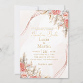 Chic Floral and leaf Spanish Nuestra Boda Einladung (Vorderseite)