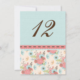 Chic Floral and Polka Dot Wedding Tischnummer