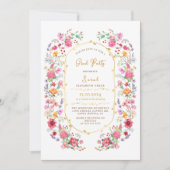 Chic floral Aquarell Foto Graduierungsparty Einladung (Vorderseite)