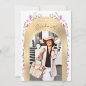 Chic floral Aquarell Foto Graduierungsparty Einladung (Rückseite)