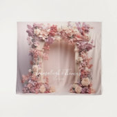 Chic Floral Arch Wedding Background Wandteppich (Vorderseite (Horizontal))