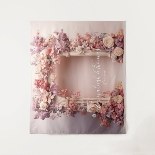 Chic Floral Arch Wedding Background Wandteppich (Vorderseite)