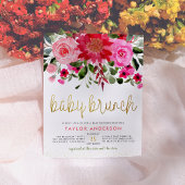 Chic Floral Baby Brunch Baby Girl Babydusche Einladungspostkarte