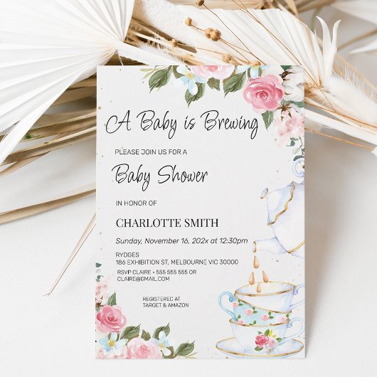 Chic Floral Baby wird Baby Shower einladen Einladung