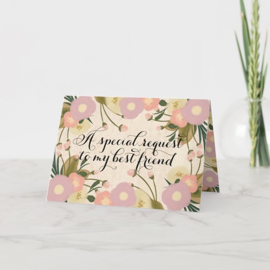 Chic Floral Best Friends werden Sie meine Bridesma Einladung (Vorderseite)