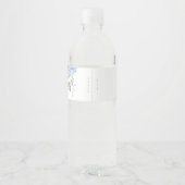 Chic Floral Blue Hydrangea Event Hochzeit Wasserflaschenetikett (Rückseite)