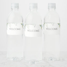 Chic Floral Blue Hydrangea Event Hochzeit Wasserflaschenetikett