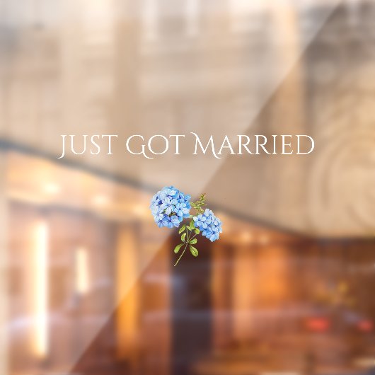 Chic Floral Blue Hydrangea Transparentes Hochzeits Fensteraufkleber (Blatt 2)