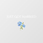 Chic Floral Blue Hydrangea Transparentes Hochzeits Fensteraufkleber (Blatt)