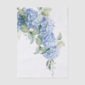 Chic Floral Blue Hydrangea Wedding Seidenpapier (Vorderseite)