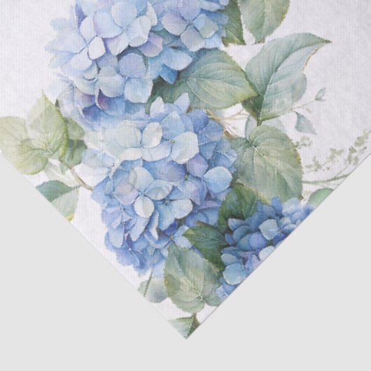 Chic Floral Blue Hydrangea Wedding Seidenpapier (Ausschnitt)