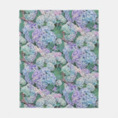 Chic Floral Blue Lila Hydrangea Muster Fleecedecke (Vorderseite)