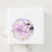 Chic Floral Blue Pink Gold Rainbow Marmor Monogram Geschenkanhänger (Beispiel)