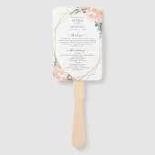 Chic Floral Blush Gold Mint Green Wedding Programm Fächer (Vorderseite)