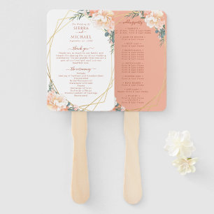Chic Floral Blush Gold Paradies für Hochzeiten Fächer