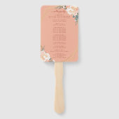 Chic Floral Blush Gold Paradies für Hochzeiten Fächer (Rückseite)