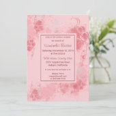 Chic Floral Blush Paint Spritzer Brautparty Einladung (Stehend Vorderseite)