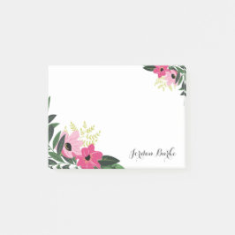 Chic Floral Border Monogram Post-it Klebezettel