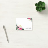 Chic Floral Border Monogram Post-it Klebezettel (Büro)