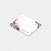 Chic Floral Border Monogram Post-it Klebezettel (angewinkelt)