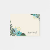 Chic Floral Border Monogram Post-it Klebezettel (Vorderseite)