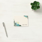 Chic Floral Border Monogram Post-it Klebezettel (Büro)