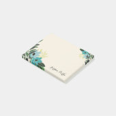 Chic Floral Border Monogram Post-it Klebezettel (angewinkelt)