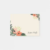 Chic Floral Border Monogram Post-it Klebezettel (Vorderseite)